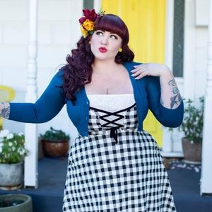 Collectif fall gingham check pinup dress- pockets!